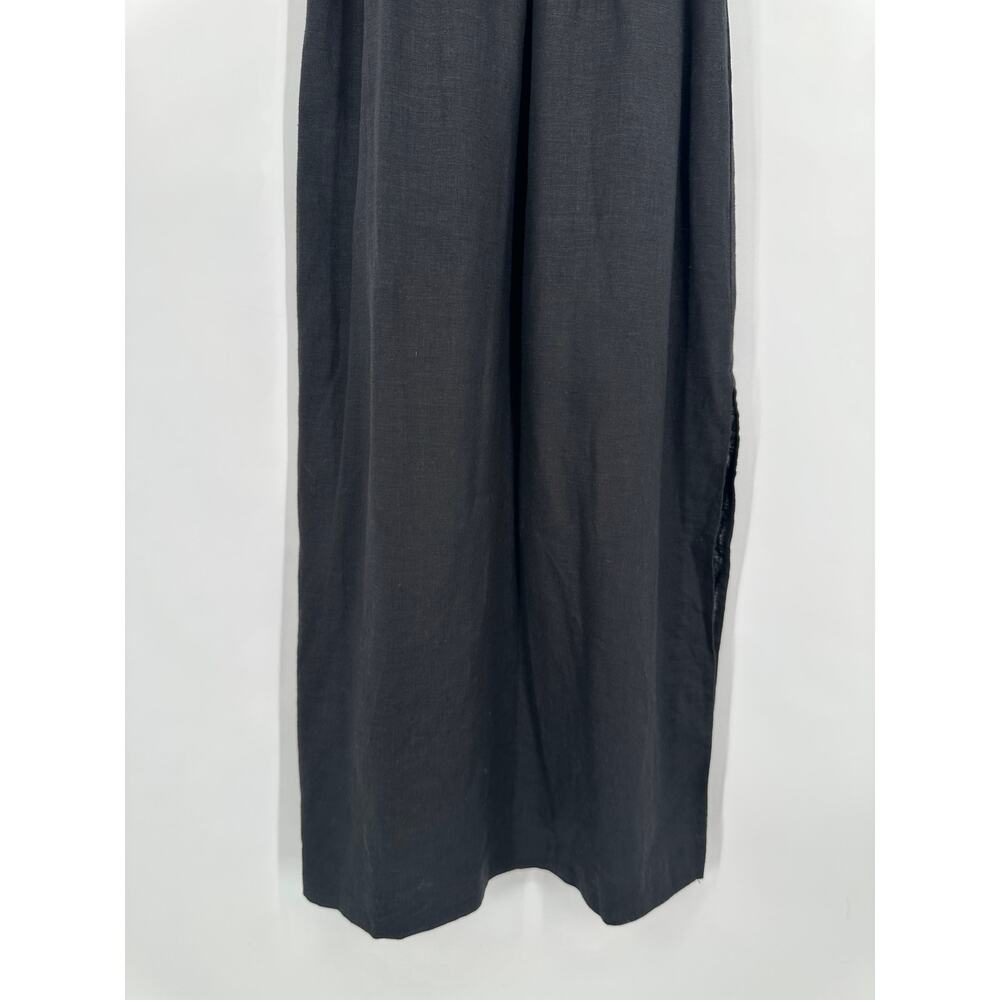 CHRISTY LYNN Venus Midi Dress Linen Blend Ruffle Smocked Sleeveless Slit Maxi - Picture 6 of 13